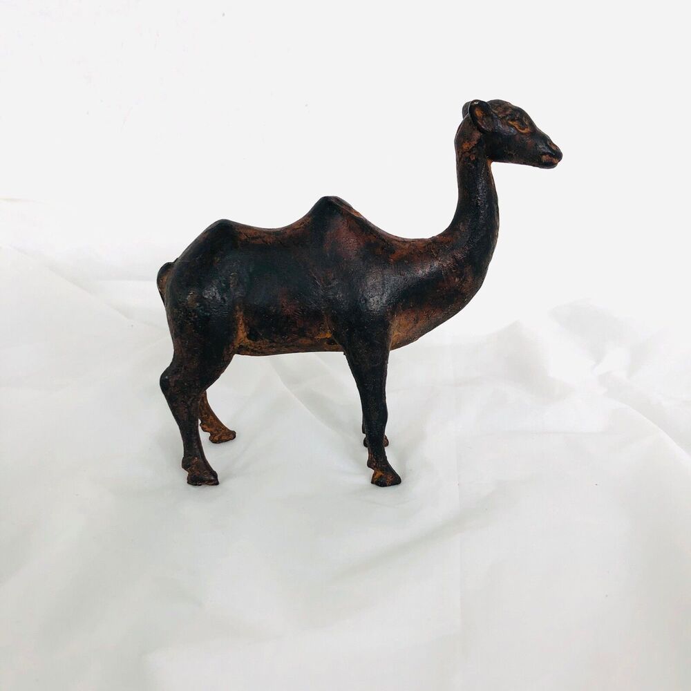 Vintage Iron Figurine Brown Camel 4"x5" 2 Humps